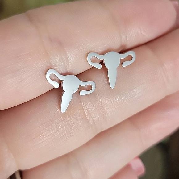 FEMINIST UTERUS EARRINGS - Picture 3 of 7